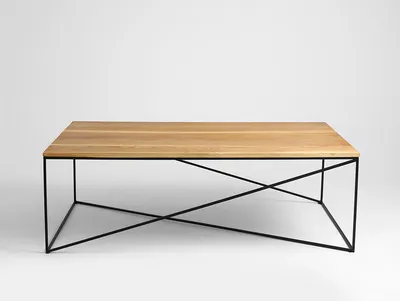 Stolik MEMO SOLID WOOD 140 - naturalny/czarny