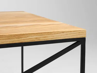 Stolik MEMO SOLID WOOD 100x60 - naturalny/czarny