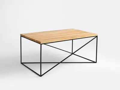 Stolik MEMO SOLID WOOD 100x60 - naturalny/czarny