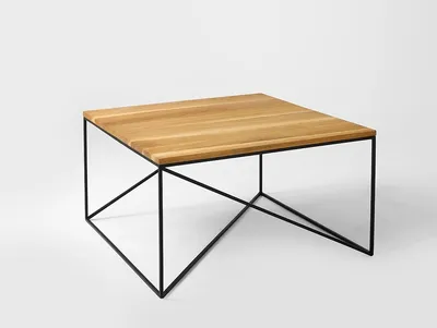 Stół kawowy MEMO SOLID WOOD 80 - naturalny/czarny