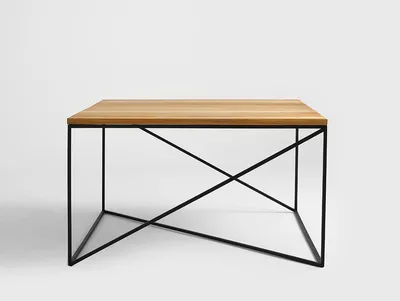 Stół kawowy MEMO SOLID WOOD 80 - naturalny/czarny