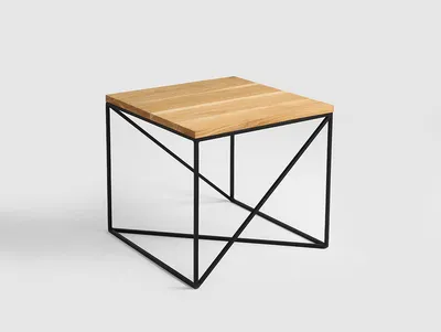 Stolik MEMO SOLID WOOD 50 - naturalny/czarny
