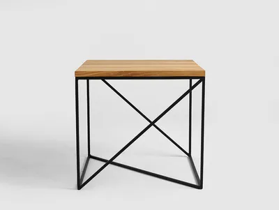 Stolik MEMO SOLID WOOD 50 - naturalny/czarny