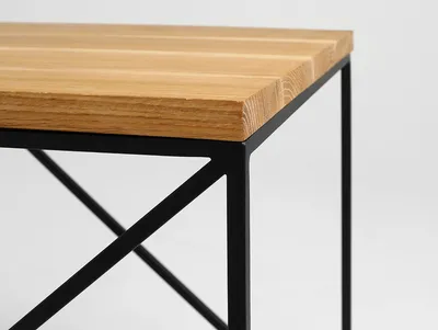 Stolik MEMO SOLID WOOD 50 - naturalny/czarny