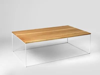 Stolik TENSIO SOLID WOOD 140 - dąb/biały