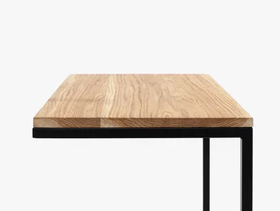 Stolik LUPE SOLID WOOD 60 - dąb/czarny