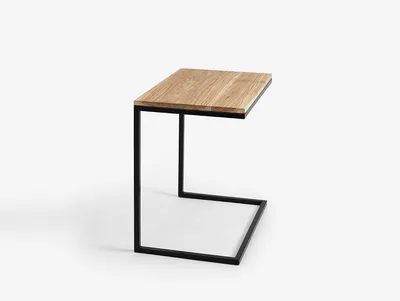 Stolik LUPE SOLID WOOD 60 - dąb/czarny