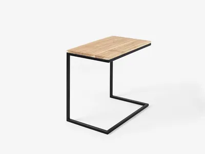 Stolik LUPE SOLID WOOD 60 - dąb/czarny