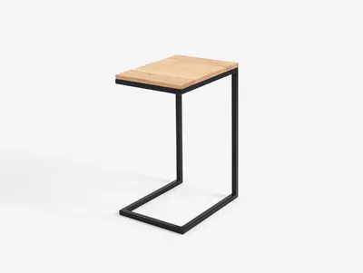 Stolik LUPE SOLID WOOD 30 - dąb/czarny