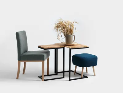 Stolik LUPE SOLID WOOD 30 - dąb/czarny