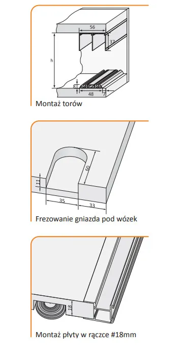 Rączka CLASSIC PLUS 18/M do drzwi przesuwnych - biały połysk / dł. 270 cm