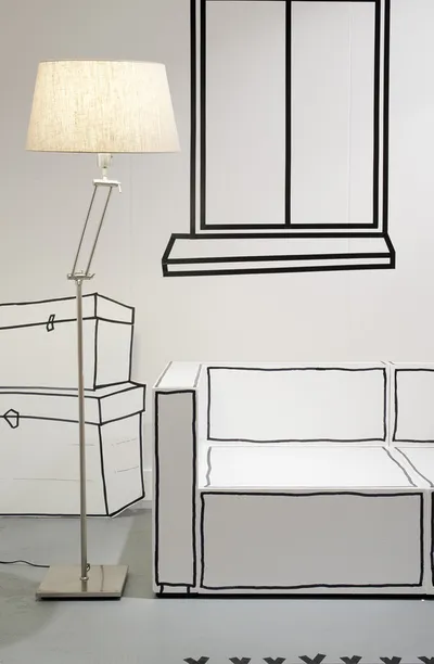 Lampa podłogowa z materiałowym abażurem DUBLIN 37x26x47