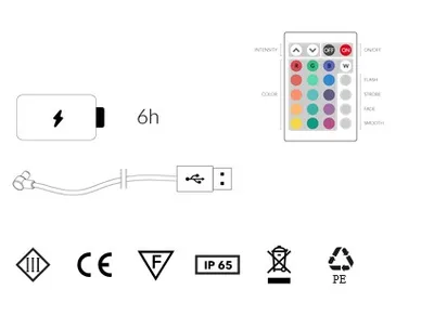 Bezprzewodowa lampa stołowa FLASH - czarny