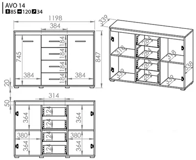 Komoda AVO 14 - dąb sonoma