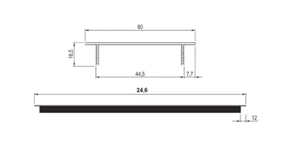 Kratka wentylacyjna 60 L-245mm aluminium C-35 czarny anodowany mat