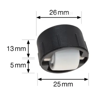 Mini rolka Siso RO7052 - czarny / fi 15 mm