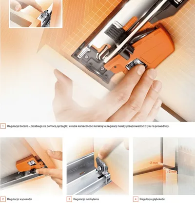 Prowadnica z hamulcem MOVENTO BLUMOTION S 760H S / dł. 45 cm / 40 kg / wysuw 100%