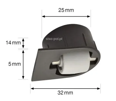Mini rolka Siso RO7058 - czarny / fi 15 mm / kołnierz 4 mm