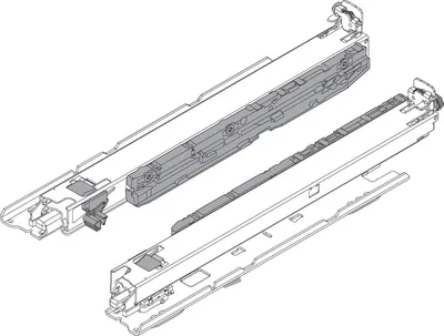Prowadnica z hamulcem MOVENTO BLUMOTION SU 760H SU / dł. 50 cm / wysuw 100% / montaż do dna