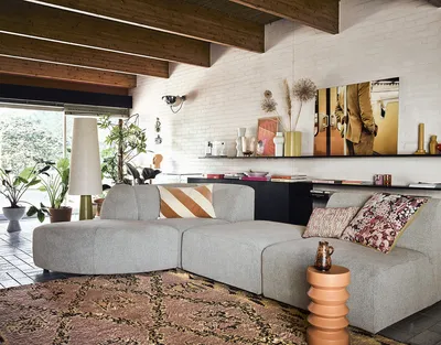 Sofa JAX: element środkowy - jasnoszary