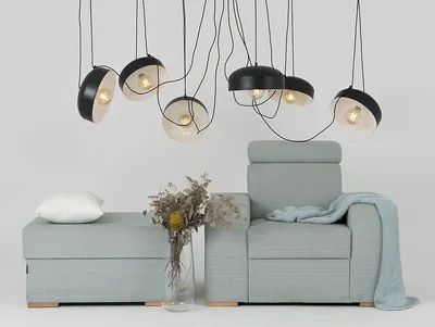 Lampa wisząca POPO FLAT L 6 - czarny
