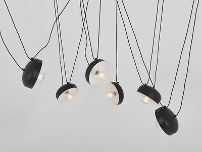 Lampa wisząca POPO FLAT 6 - czarny