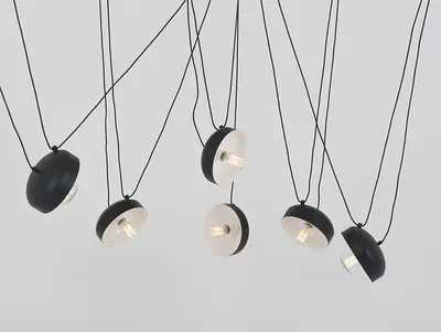 Lampa wisząca POPO FLAT 6 - czarny