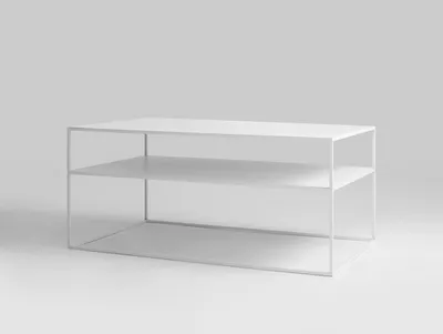 Stół kawowy TENSIO 2 FLOOR METAL 100x60 - biały