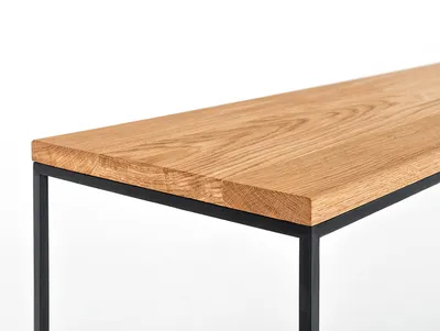 Konsola TENSIO SOLID WOOD 100x35 - naturalny/czarny