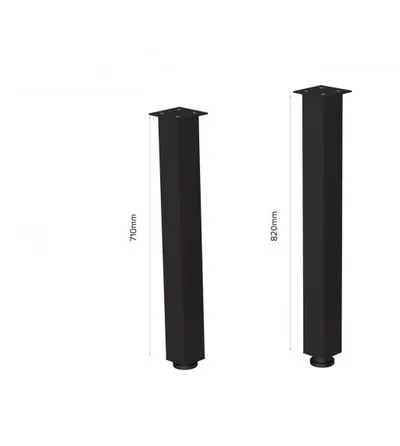Noga meblowa kwadratowa 60x60 H820mm aluminium C-35 czarny anodowany mat