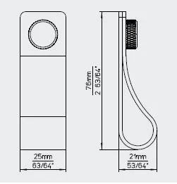 Uchwyt LE009 - czarna skóra, efekt stali / 76 mm