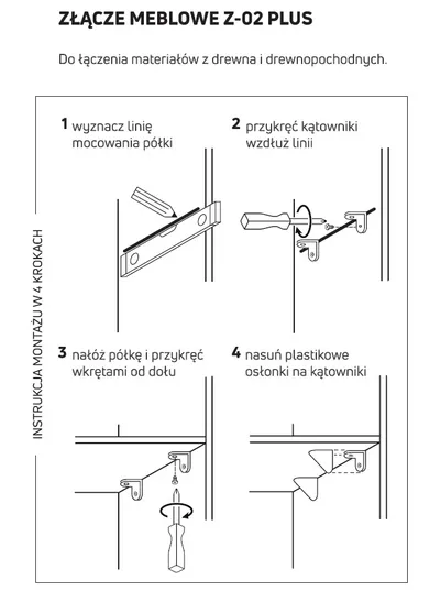 Złącze meblowe regulowane Z-02 PLUS - orzech / 12 szt.