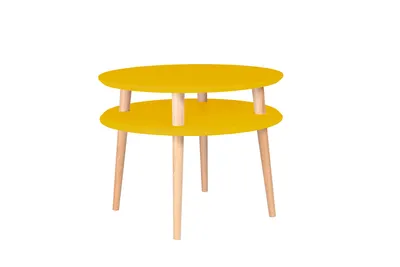 Stolik kawowy UFO 57x45 cm - żółty