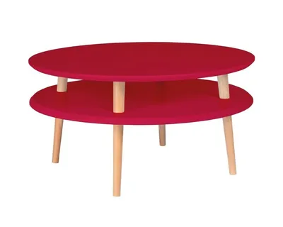 Stolik kawowy UFO 70x35/45 cm - czerwony