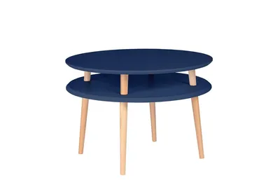 Stolik kawowy UFO 70x35/45 cm - granatowy