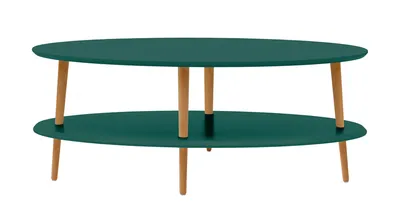 Stolik kawowy OVO LOW 110x70 cm - zielony butelkowy