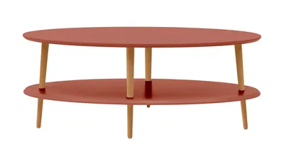 Stolik kawowy OVO LOW 110x70 cm - ciemny koralowy