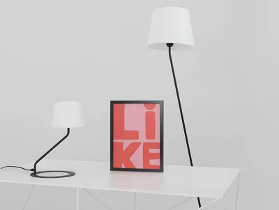 Lampa podłogowa SHADE FLOOR - klosz biały/czarny