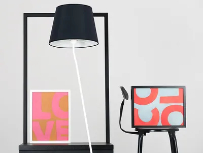 Lampa podłogowa SHADE FLOOR - klosz czarny/biały
