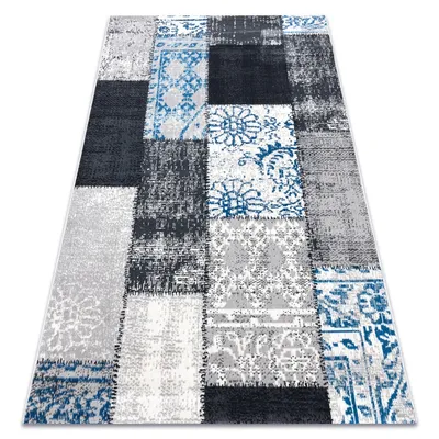 Dywan VIN I - szary/niebieski patchwork