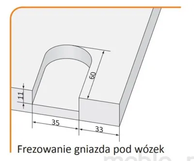 Rączka CLASSIC PLUS 18/M do drzwi przesuwnych - czarny mat / dł. 270 cm