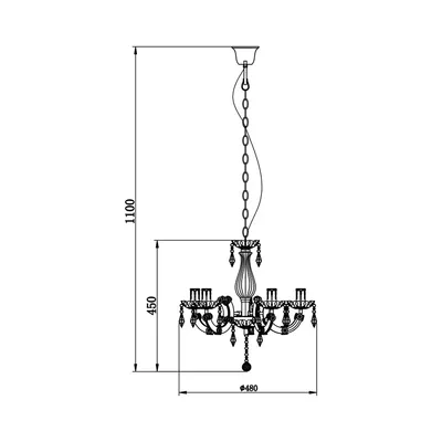 Lampa wisząca MAGNOLIA RLD94016-5B - czarny
