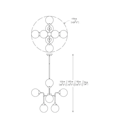 Lampa wisząca RIANO P0454-08D-SDAC - złoty/przezroczysty