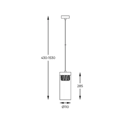 Lampa wisząca GEM P0389-01D-P7AC - czarny mat