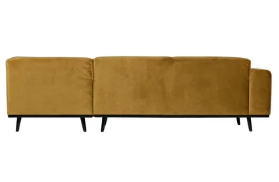 Sofa narożna STATEMENT prawa - velvet miodowy