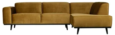 Sofa narożna STATEMENT prawa - velvet miodowy