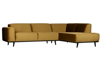 Sofa narożna STATEMENT prawa - velvet miodowy
