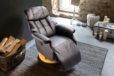 Fotel relax CALGARY COMFORT L - czarny/czarny