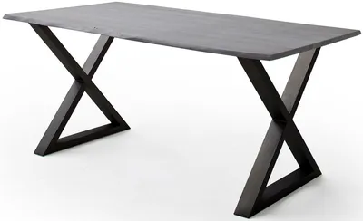 Stół drewniany CALABRIA z blatem 2.5 cm - szary piaskowany