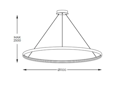 Duża lampa wisząca CIRCLE LA0722/1-BK - czarny